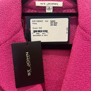 St. John Peony Pink Dress with Blazer Jacket